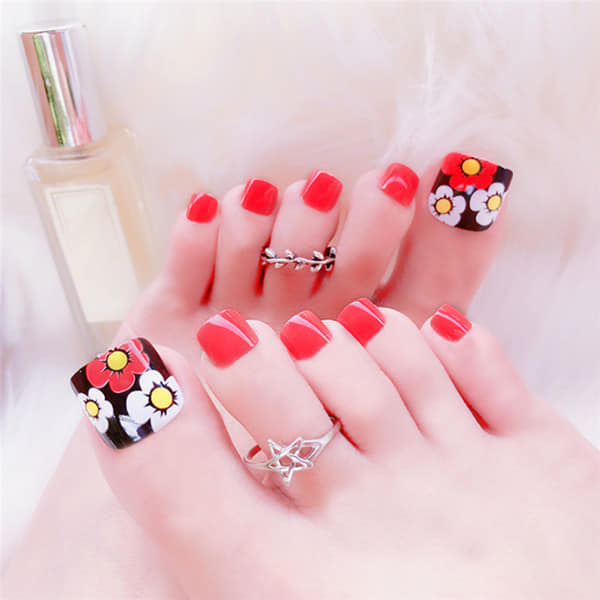 Bộ 24 Móng chân giả , nail giả C52 (kèm keo dán)