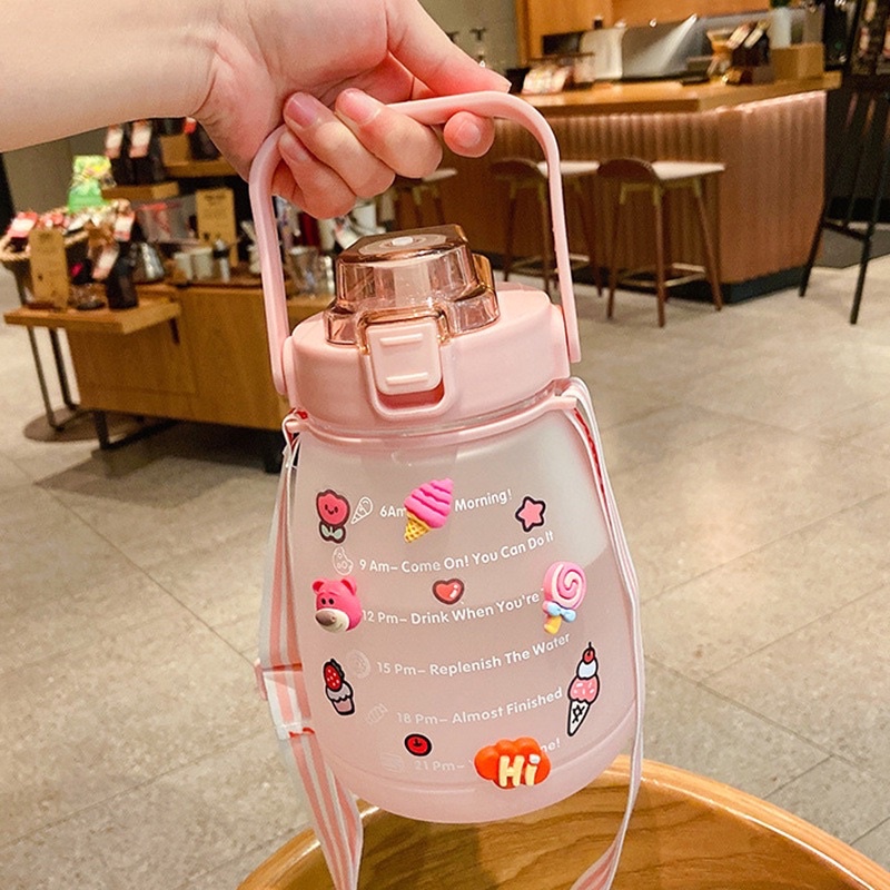 Bình Nước 1400ml,1L Cao Cấp. Bình Nước cute, có vạch chia