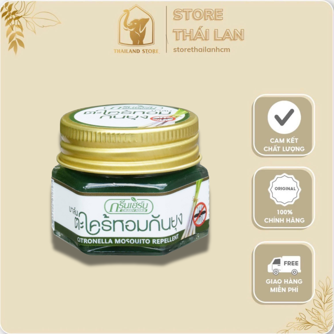 Dầu Cù Là Green Herb muỗi sả (Nắp thiếc) Thái Lan 10gr
