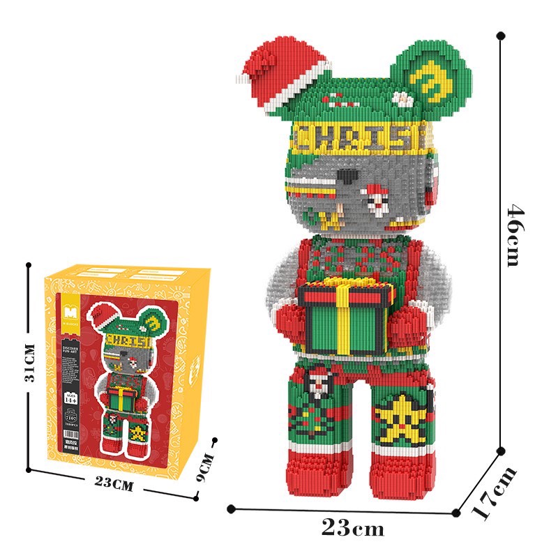 đồ chơi lắp ráp gấu bearbrick 46cm MPIN TẶNG búa đèn