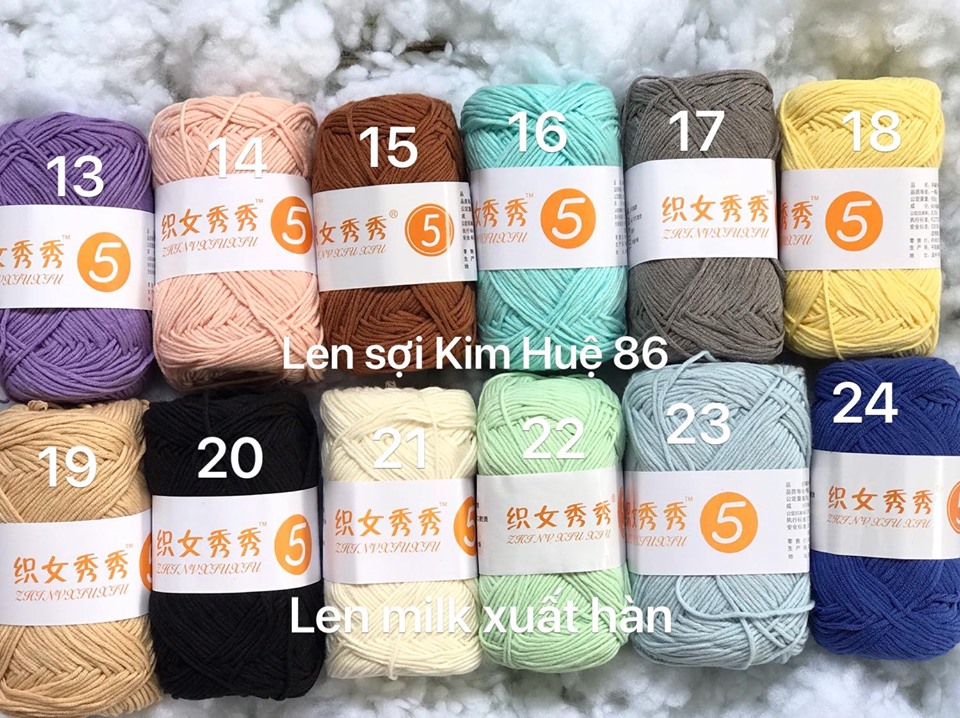 Len milk xuất hàn ( từ màu 01 đến màu 20)