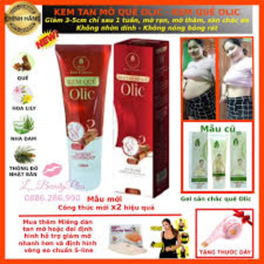 Bộ 2 Hộp Kem Tan Mỡ Thon Gọn Quế Olic - Mẫu mới (đủ tem)