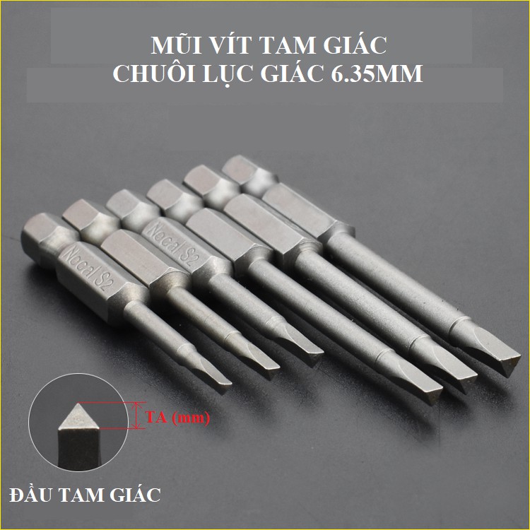 SV Mũi vít tam giác chuôi lục giác 6.35mm