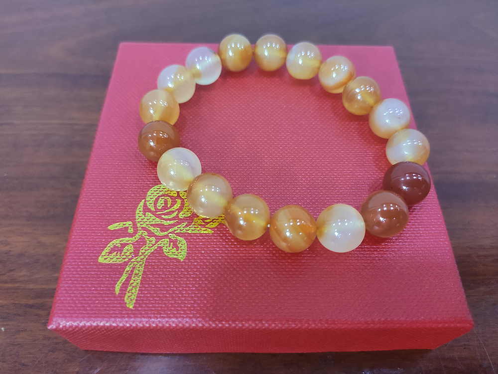 [HCM]Vòng tay đá mã não 10 ly (Đá Myanmar)
