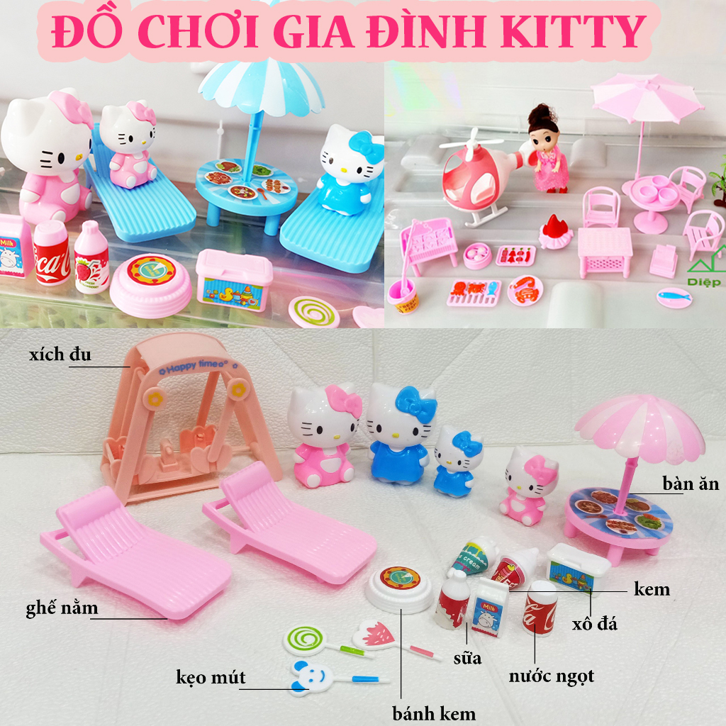 [HCM]Đồ Chơi Hello Kitty Búp Bê Dù Máy Bay Xích Đu - Diệp Linh