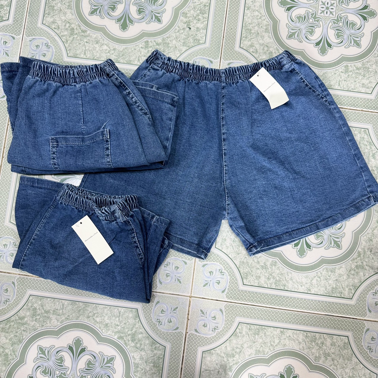 quần đùi sort jean nữ lưng thun mặc nhà (35-51kg)