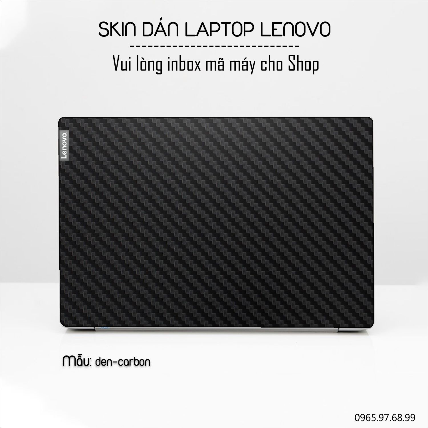 Decal Skin dán Laptop Lenovo mẫu đen carbon (inbox mã máy cho shop)
