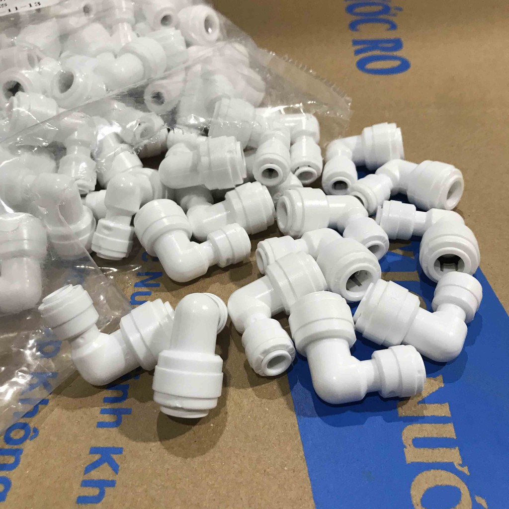Bộ 10 cút góc nối nhanh 2 đầu phi 10