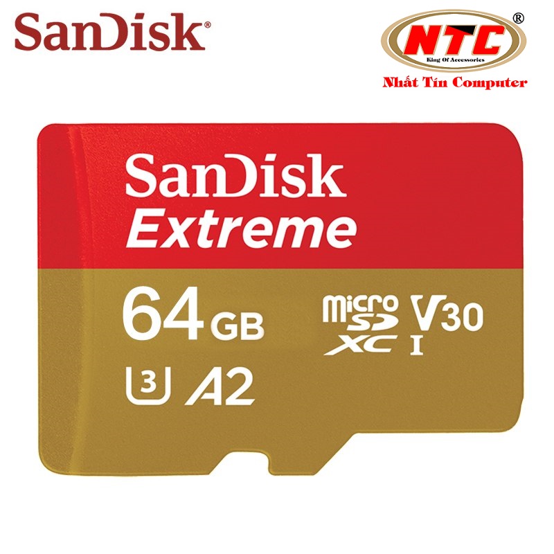 Memory card microSDXC SanDisk Extreme 64GB V30 U3 4K A2 R170MB/s W80MB/s (yellow)