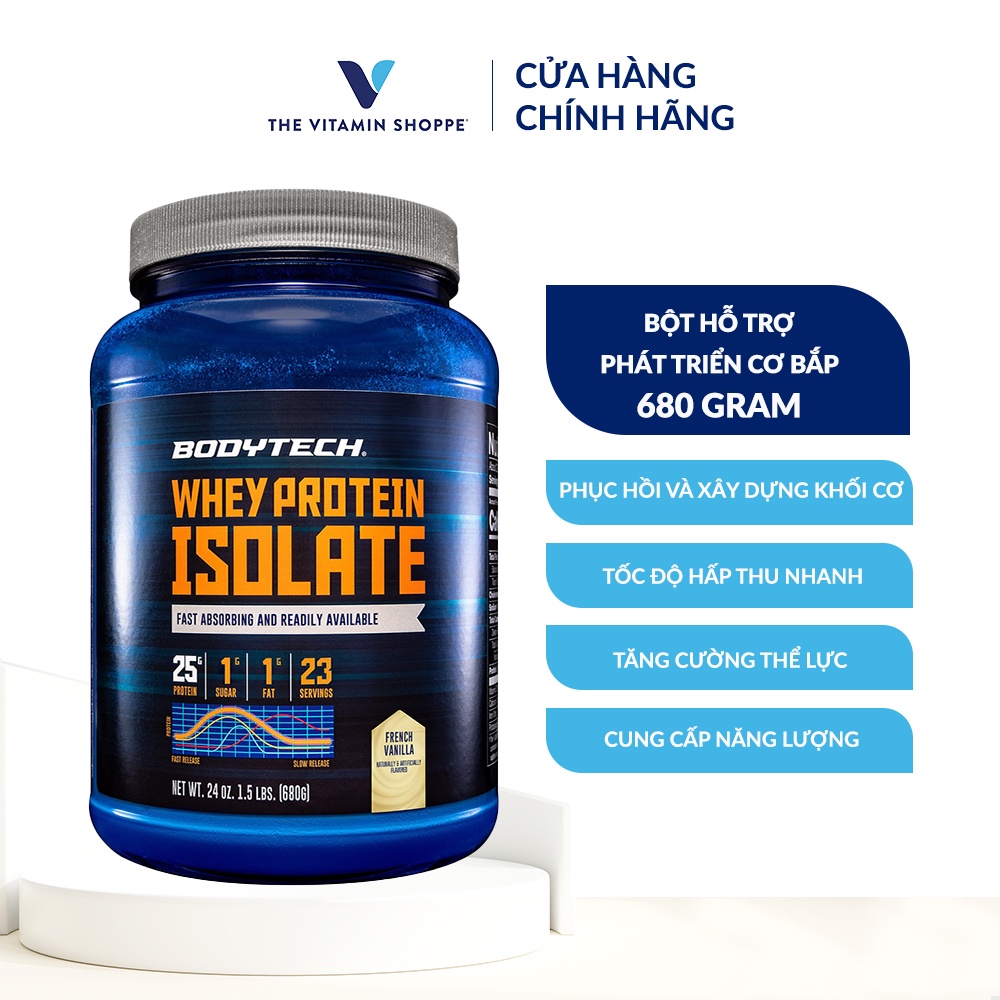Bột hỗ trợ phát triển cơ bắp BODYTECH Whey Protein Isolate - French Vanilla 680gr