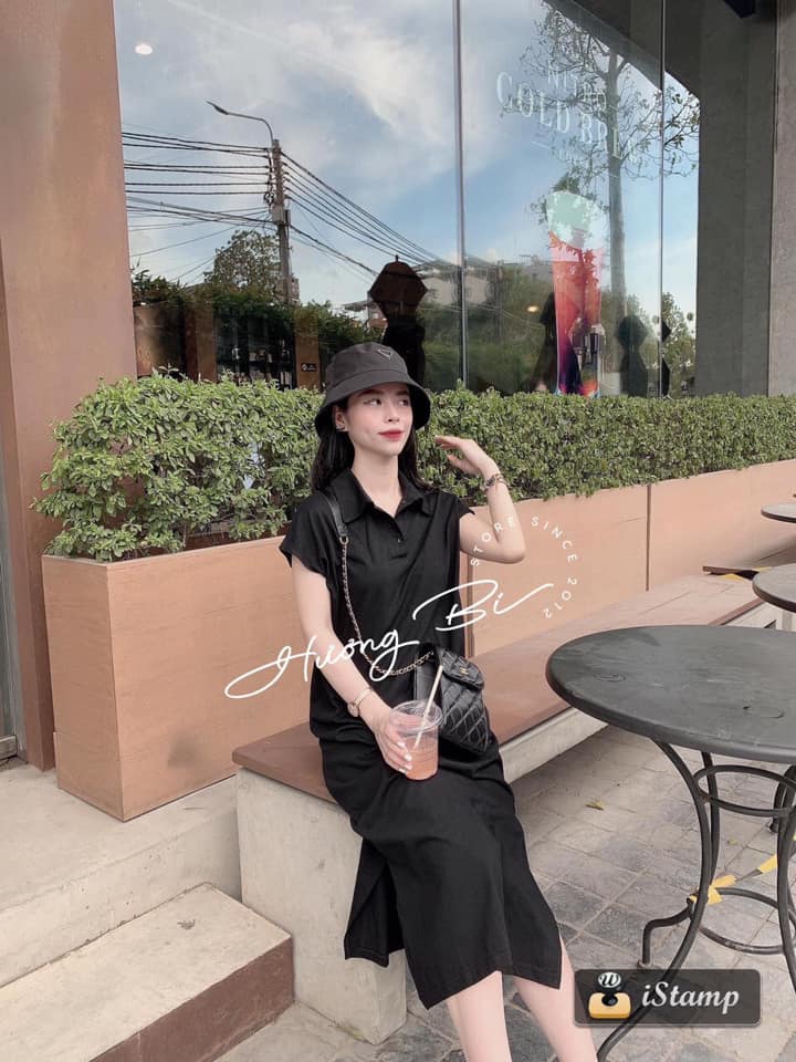 VÁY COTTON XUÔNG TAY DƠI CỔ BẺ