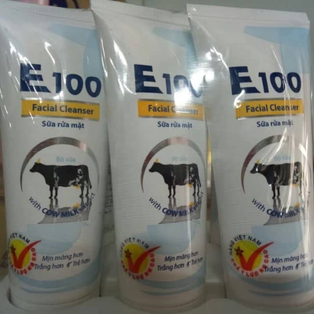 Sữa rửa mặt E100 tinh chất sữa bò tươi làm trắng da
