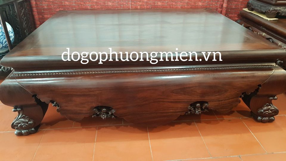 Sập trơn gỗ gụ cổ liền 1m8 x 2m2.