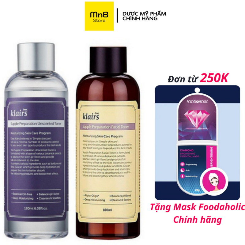 Toner Klairs Supple Preparation Nước Hoa Hồng Không Cồn Không Hương Liệu 180ml giá rẻ