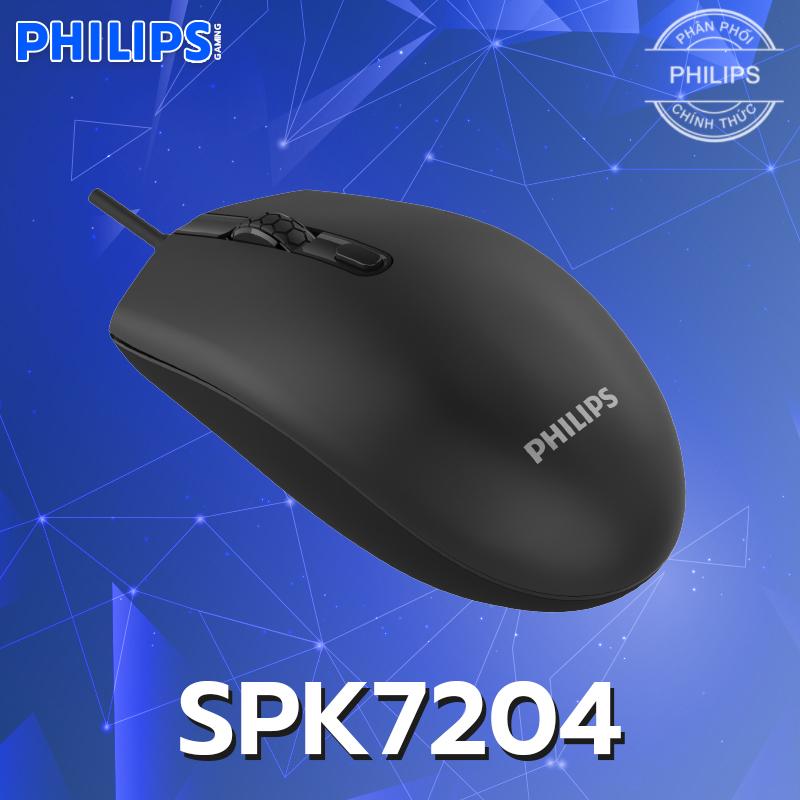 Chuột có dây siêu bền Philips SPK7204 (M204) - thích hợp dùng văn phòng (đen) - Nhất Tín Computer