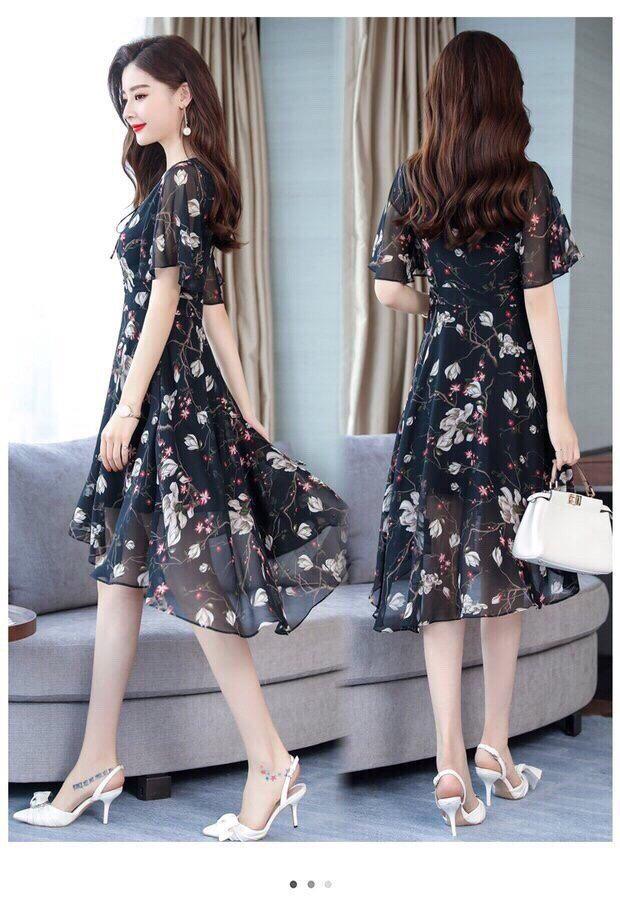 Đầm xòe dự tiệc hoa cao cấp