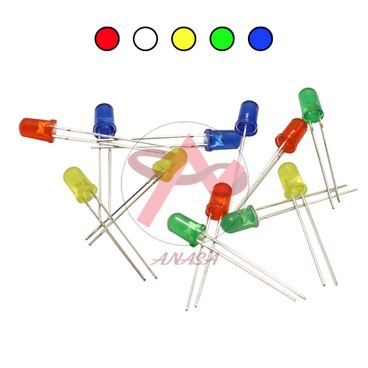 Gói 10 Con Led Phủ Màu Phi 3mm, Phi 5mm Các Màu