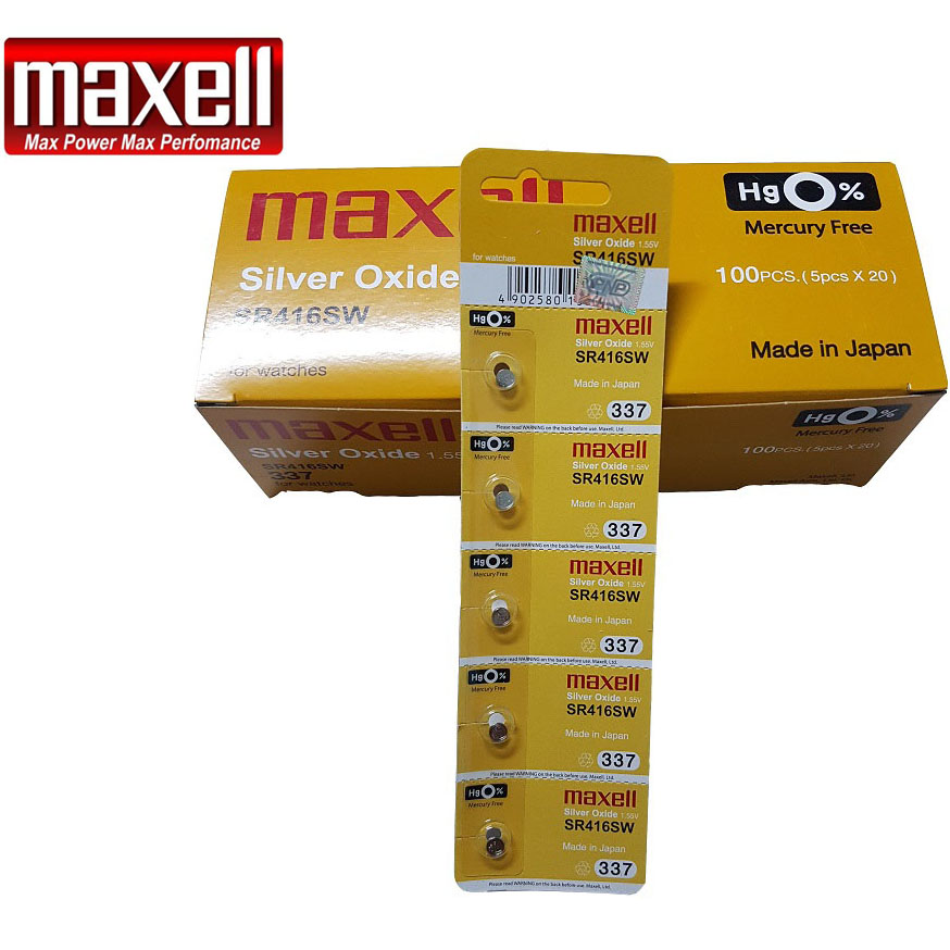Combo 2 vỉ pin đồng hồ SR416SW 337 Maxell 1.55V (1 vỉ 1 viên)