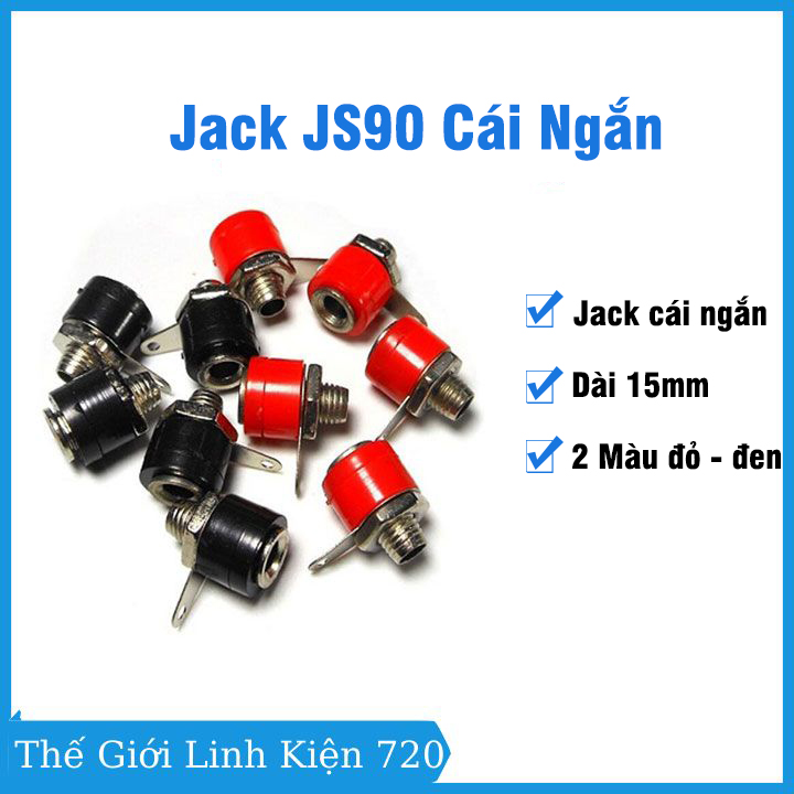 Jack nối JS90 ngắn hai màu đỏ đen