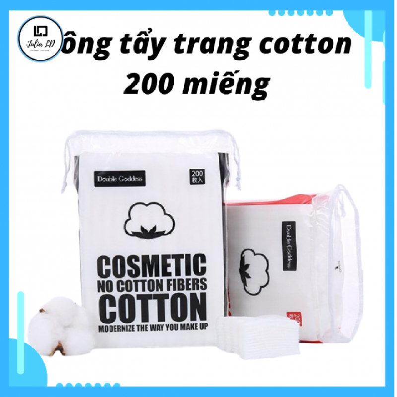 Bông tẩy trang cotton 4 lớp cao cấp chất liệu 100% bông tự nhiên - Bông skincare 50 - 200 miếng JULIA LD giá rẻ