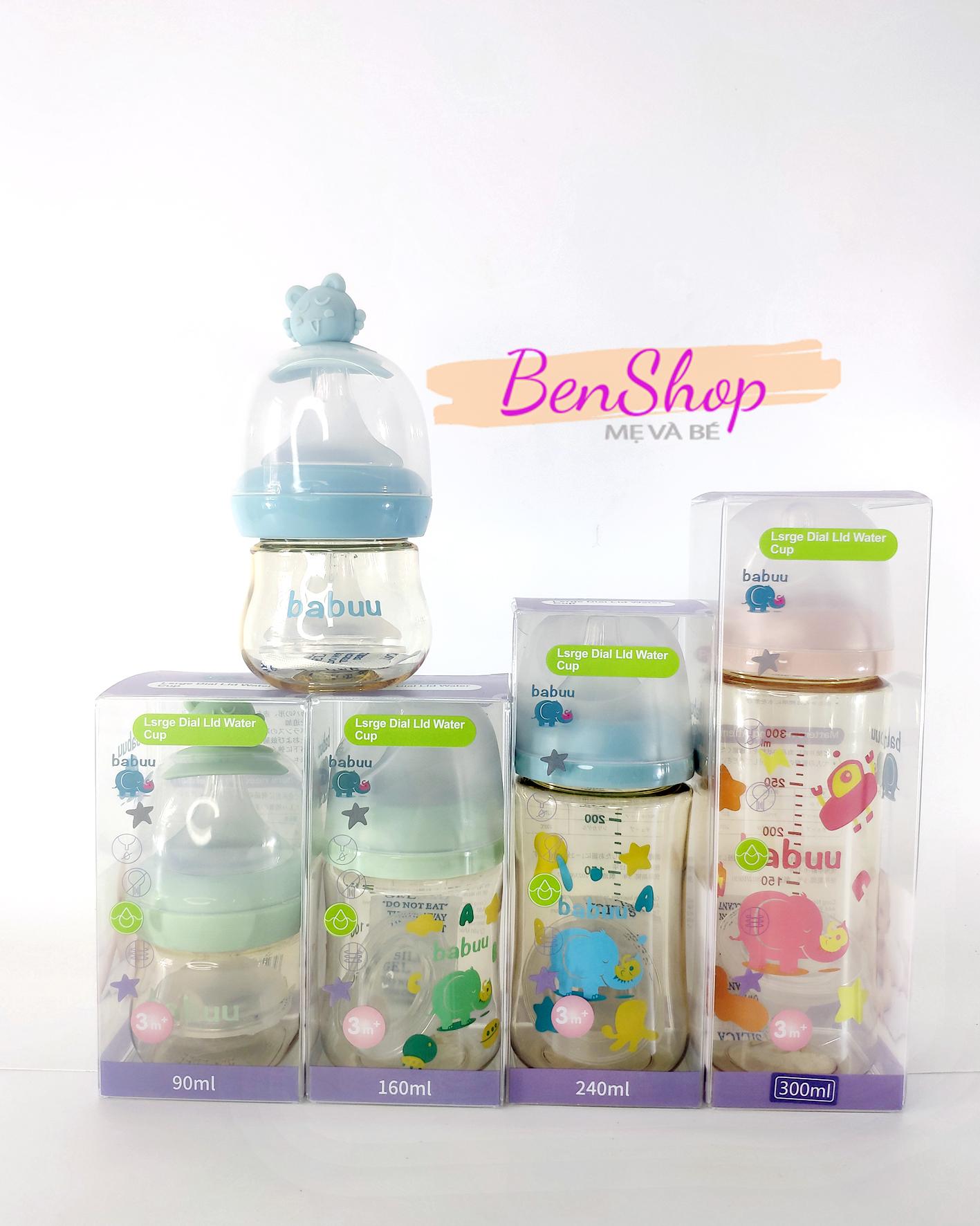 Bình Sữa PPSU Babuu Nhật Bản - tặng kèm 1 núm ty