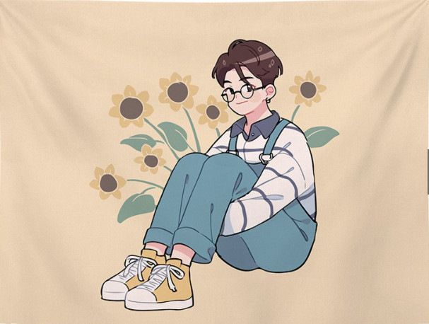 [Tặng đèn 5 mét VÀNG] Thảm treo tường, Decor phòng ngủ size 150x130 cm, vải treo tường vintage, tranh vải treo tường phòng ngủ, trang trí phòng ngủ cute tặng phụ kiện treo dễ dàng