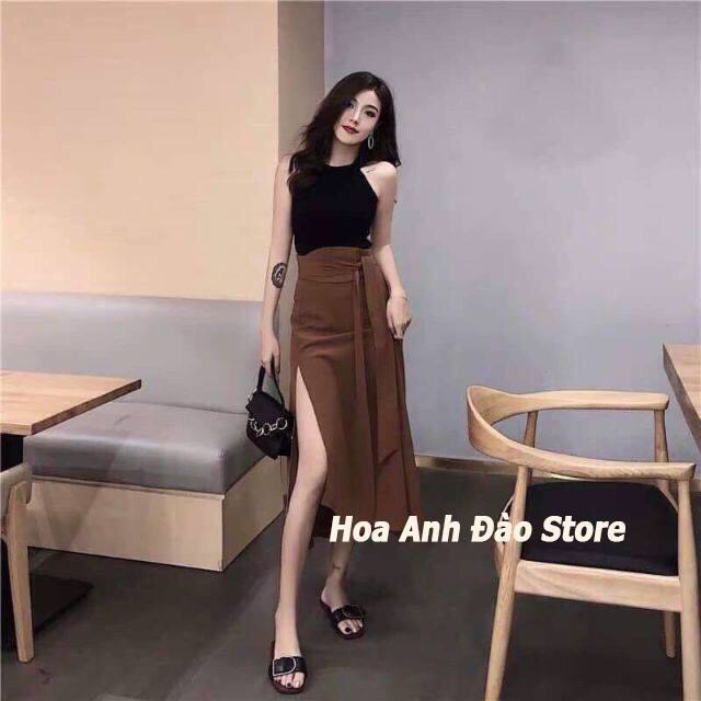 [HCM]Set áo và chân váy xẻ tà
