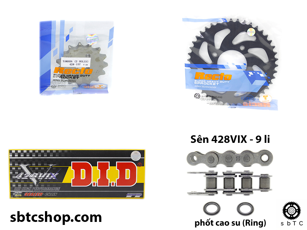 [HCM]NSD Nhông dĩa Recto sên TFX DID phốt cao su Suzuki En150