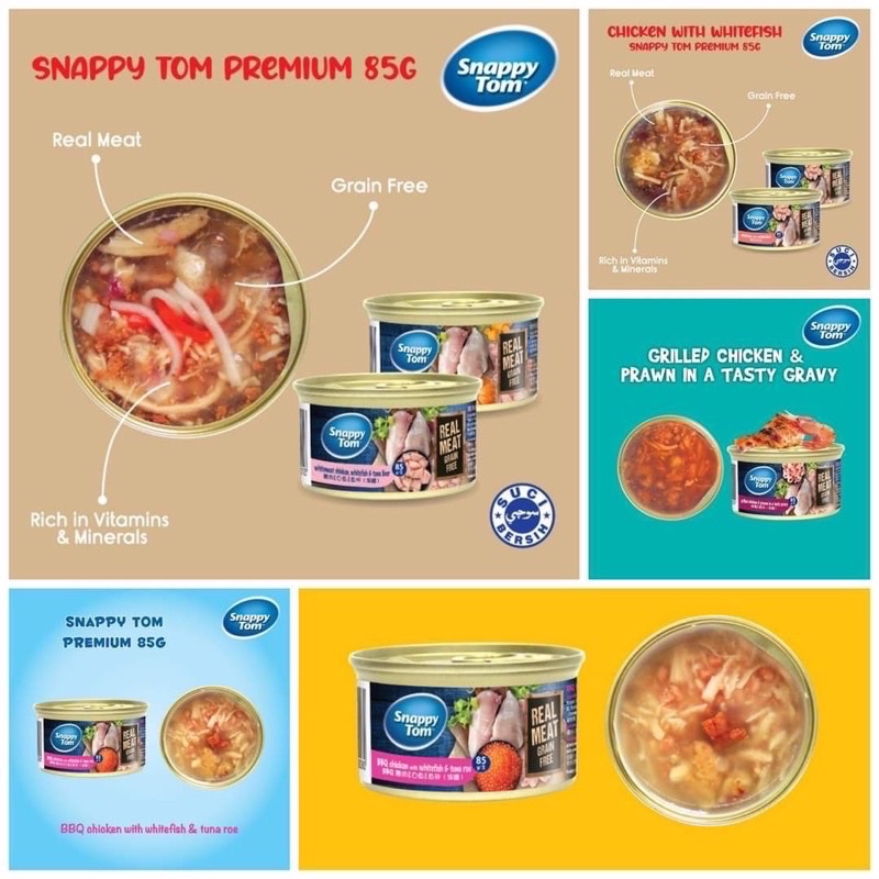 Pate Cho Mèo Snappy Tom Premium Lon 85G - 4 Vị Siêu Hấp Dẫn