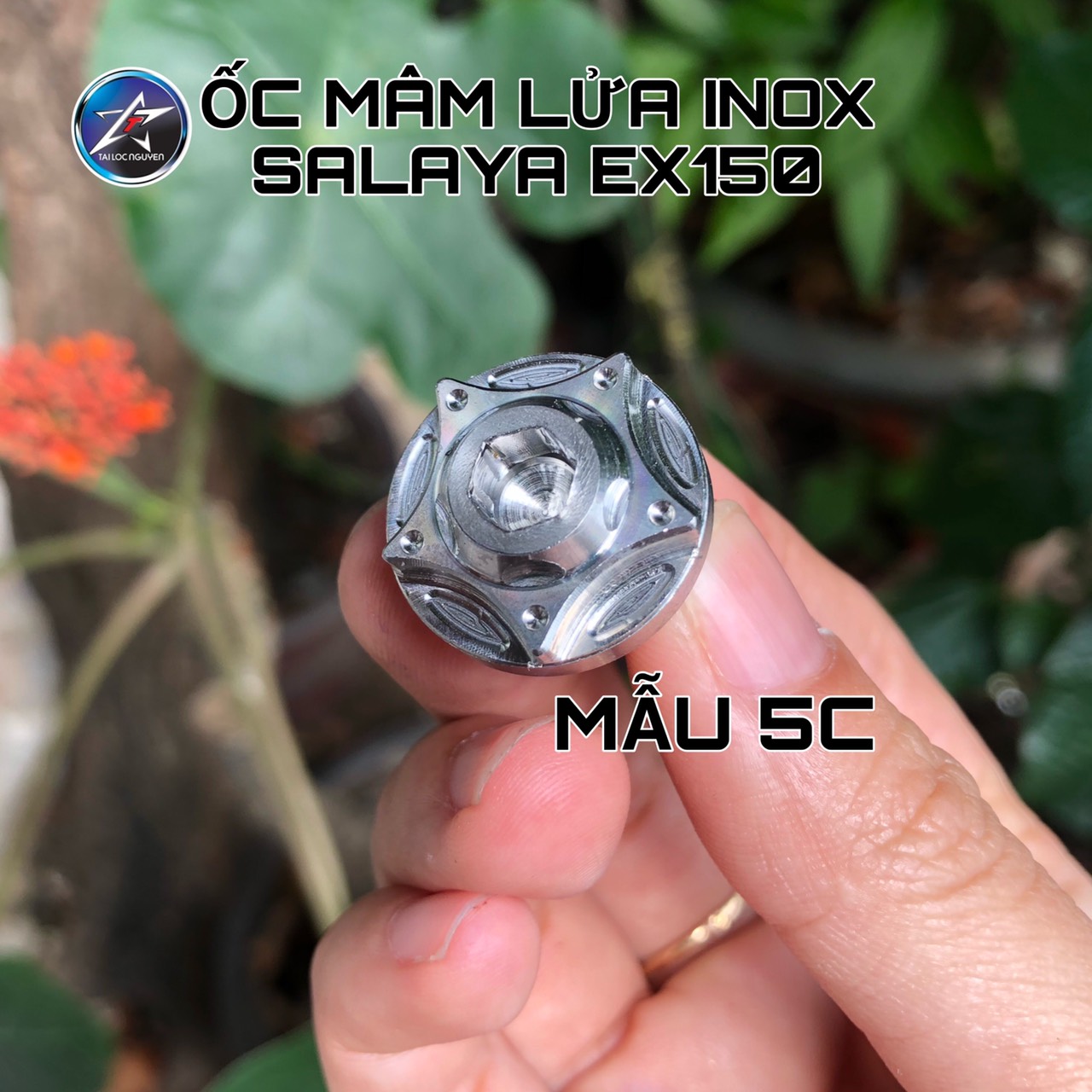 [HCM]ỐC MÂM LỬA INOX SALAYA CHO HONDA VÀ YMH