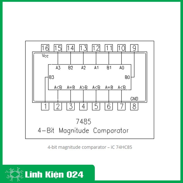 IC 74HC85 DIP16 4-Bit Comparator dải điện áp rộng 2-6V