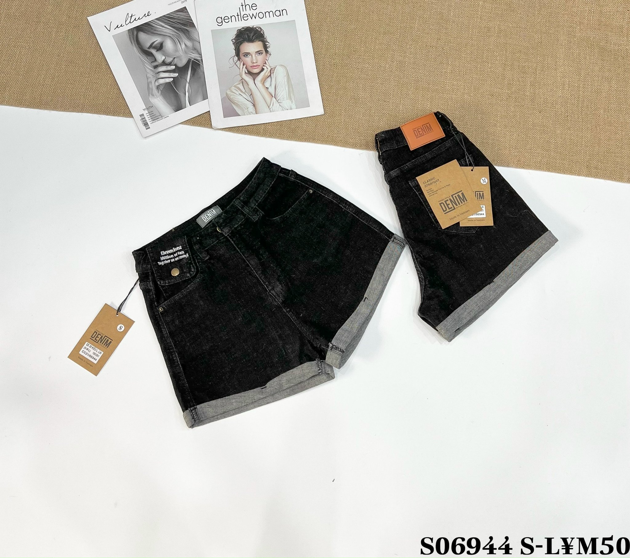Quần short jeans nữ cạp cao |S0964