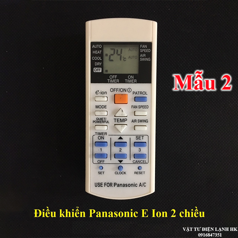 Remote máy lạnh Panasonic E-ion 2 chiều, điều khiển điều hòa Pana eion mẫu 2 HK
