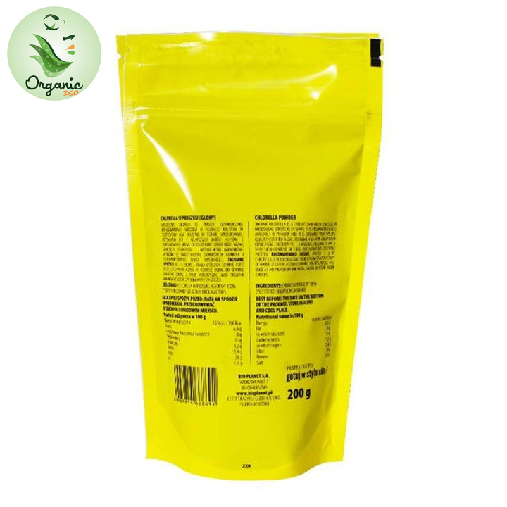 Date T9/23 - Bột tảo lục Chlorella hữu cơ Bio Planet 200g