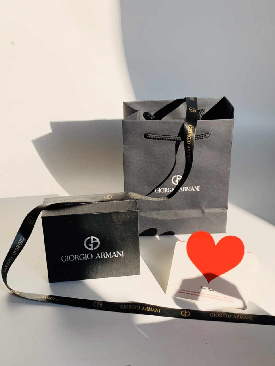 Set túi hộp đựng son Giorgio Armani (Màu đen)