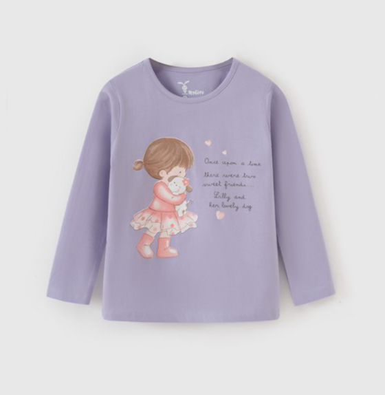 Áo thun dài tay thu đông bé gái Rabity áo cotton tay dài thích hợp mặc thu đông cho bé gái 92718