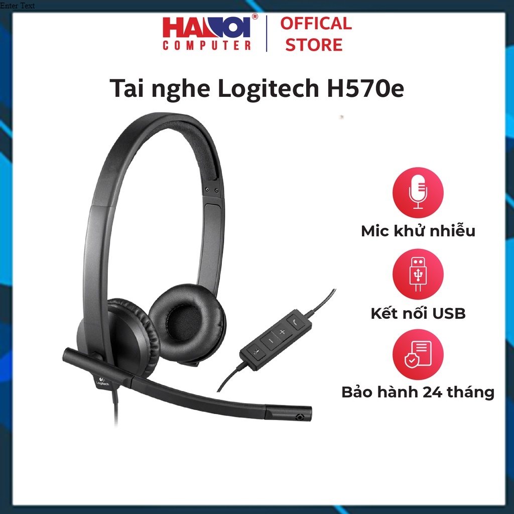 Tai nghe Logitech H570e, Thiết kế On-ear gọn nhẹ, Tích hợp bộ điều khiển trên dây