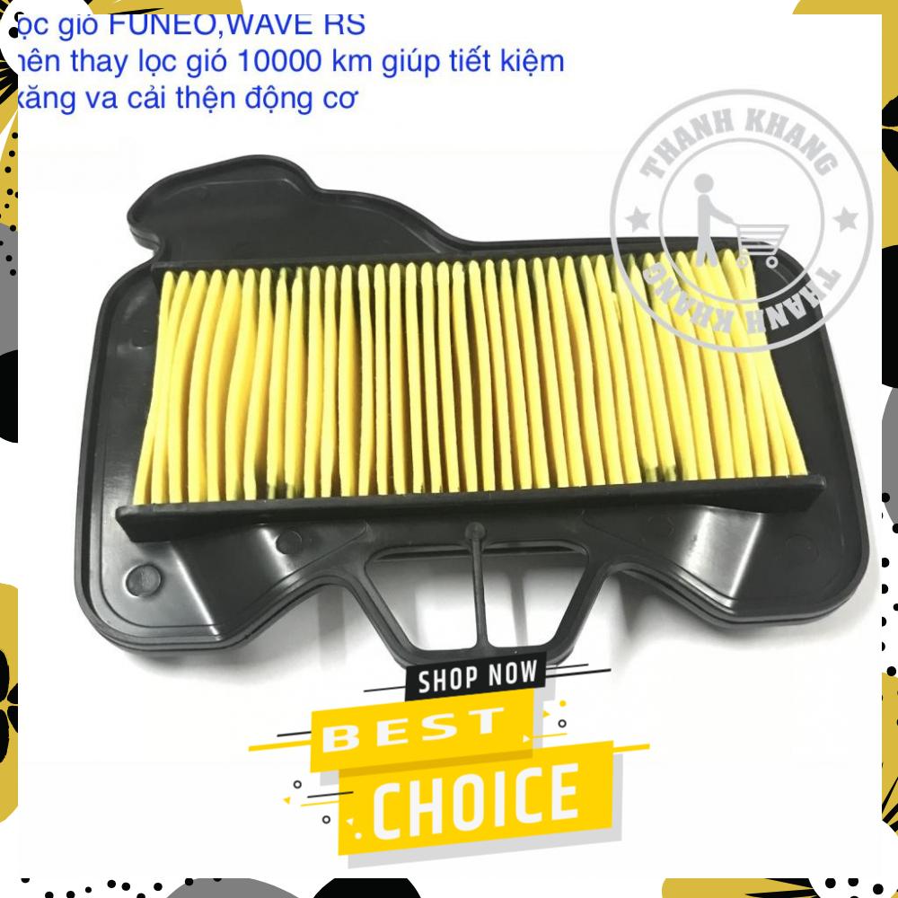 [HCM]Lọc gió độ xe Wave RSX Future Neo giúp cải thiện động cơ Thanh Khang 006000460 (Đen phối vàng)