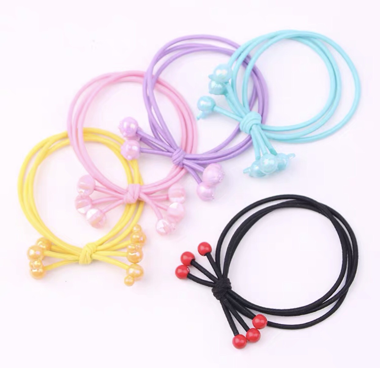 Sét 4 dây cột tóc đính hạt sắc màu - phukienteen