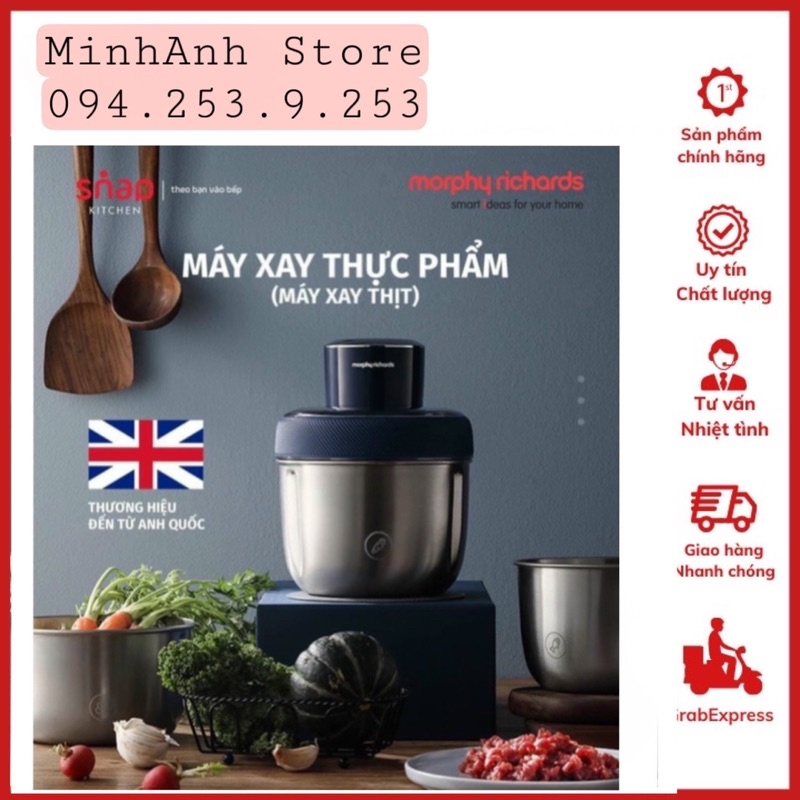 Máy Xay Thịt Đa Năng Morphy Richards 3 cối Inox cao cấp( BH 12 tháng)
