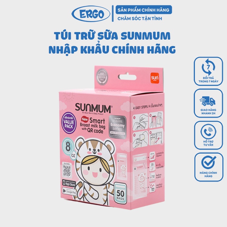 Túi trữ sữa 100ml 150ml 220ml tiện lợi Sunmum - Cmbear - Misuta