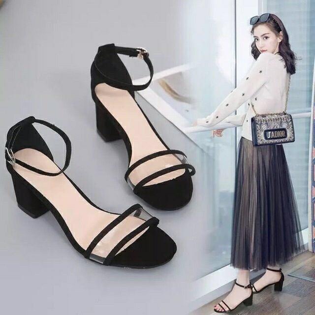 Sandal đế vuông 5 phân quai trong