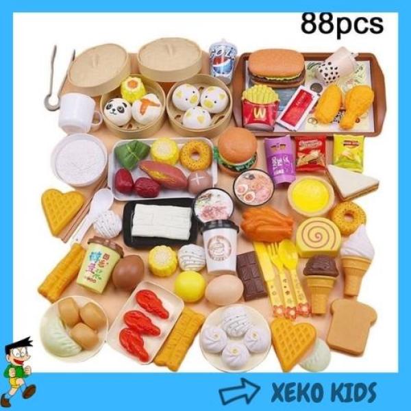 Bộ đồ chơi nấu ăn nhà bếp 58 và 88 chi tiết cho bé trai và bé gái 2 3 4 5 6 7 8 tuổi, đồ chơi nhập vai trẻ em XEKO 40