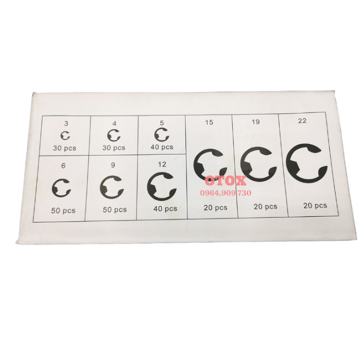 chốt móng ngựa, phe cài e-clip 300pc otox