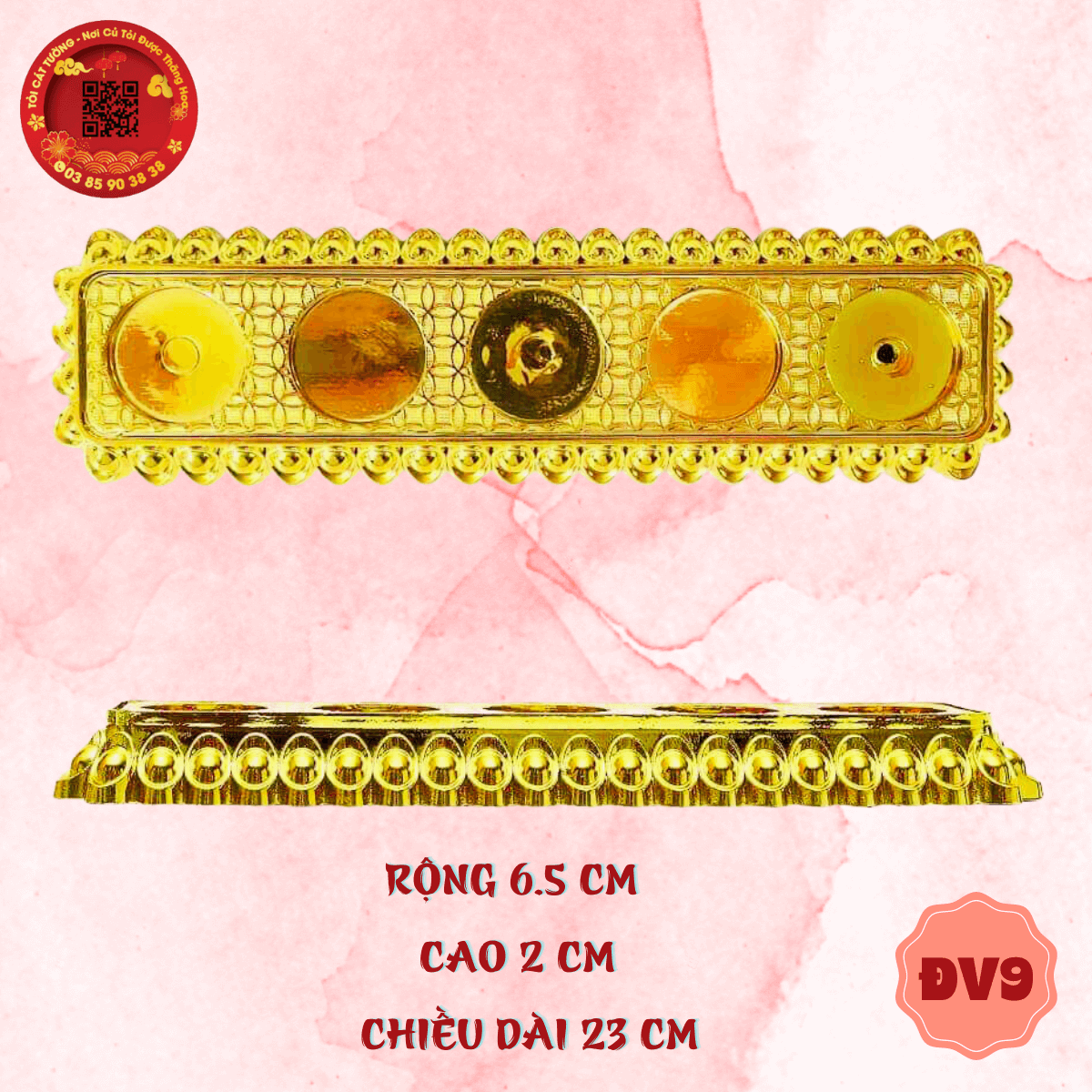 Set 10 vỉ đế vàng hình thỏi vàng - tỏi cát tường