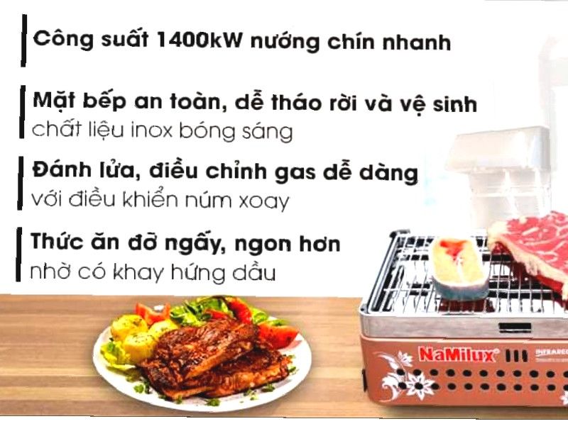 Bếp nướng ga mini Namilux 24N(Hàng chính hãng)