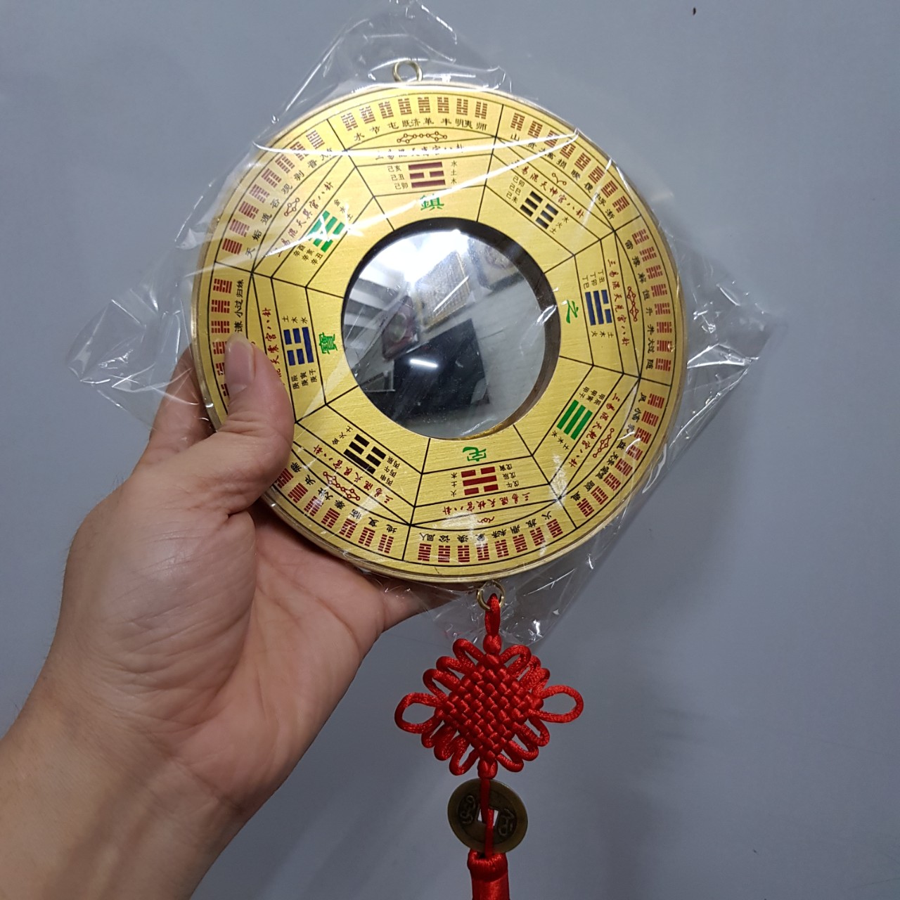 Gương bát quái cầu lồi treo tường bằng đồng MS215g