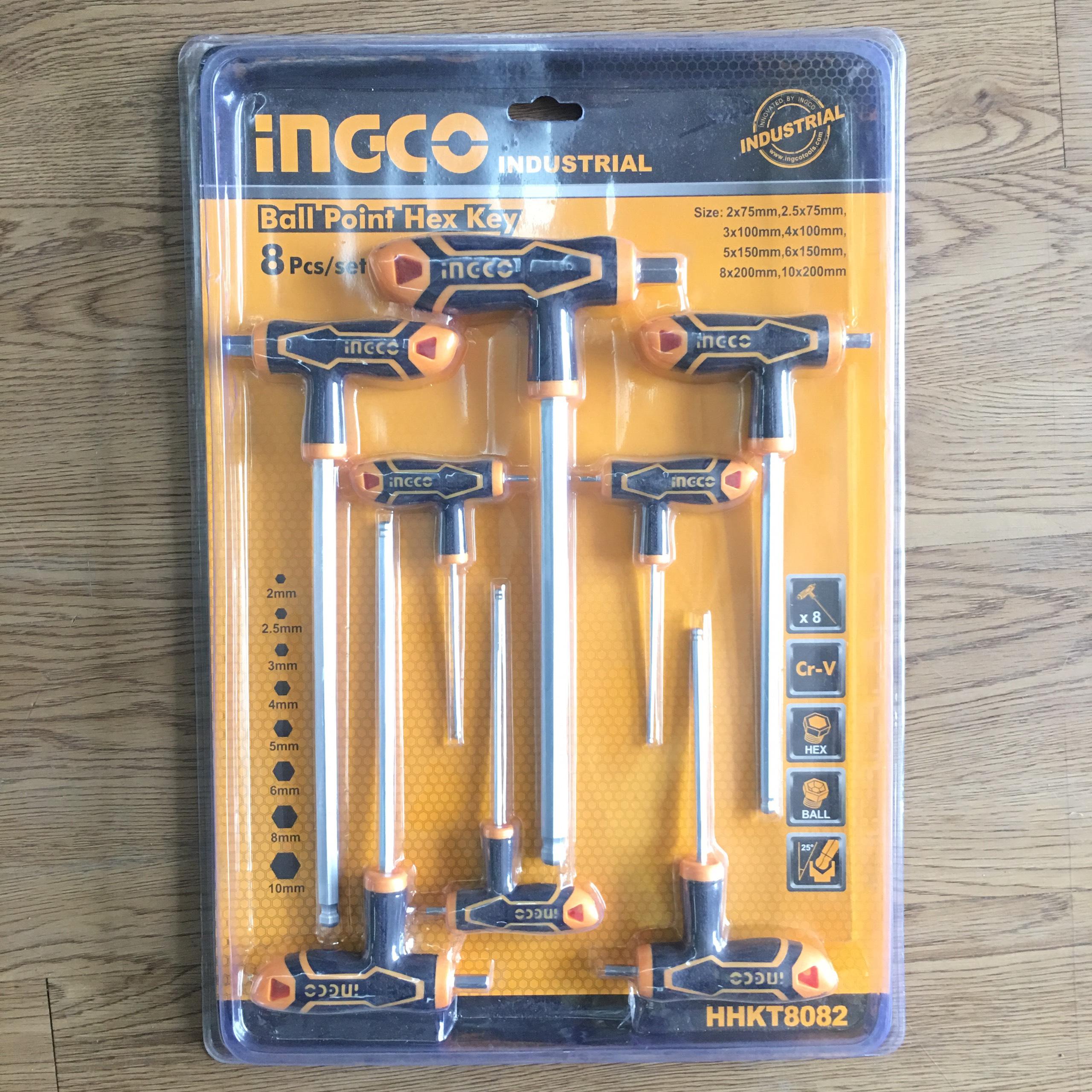 Bộ 8 chìa lục giác bi chữ t ingco hhkt8082