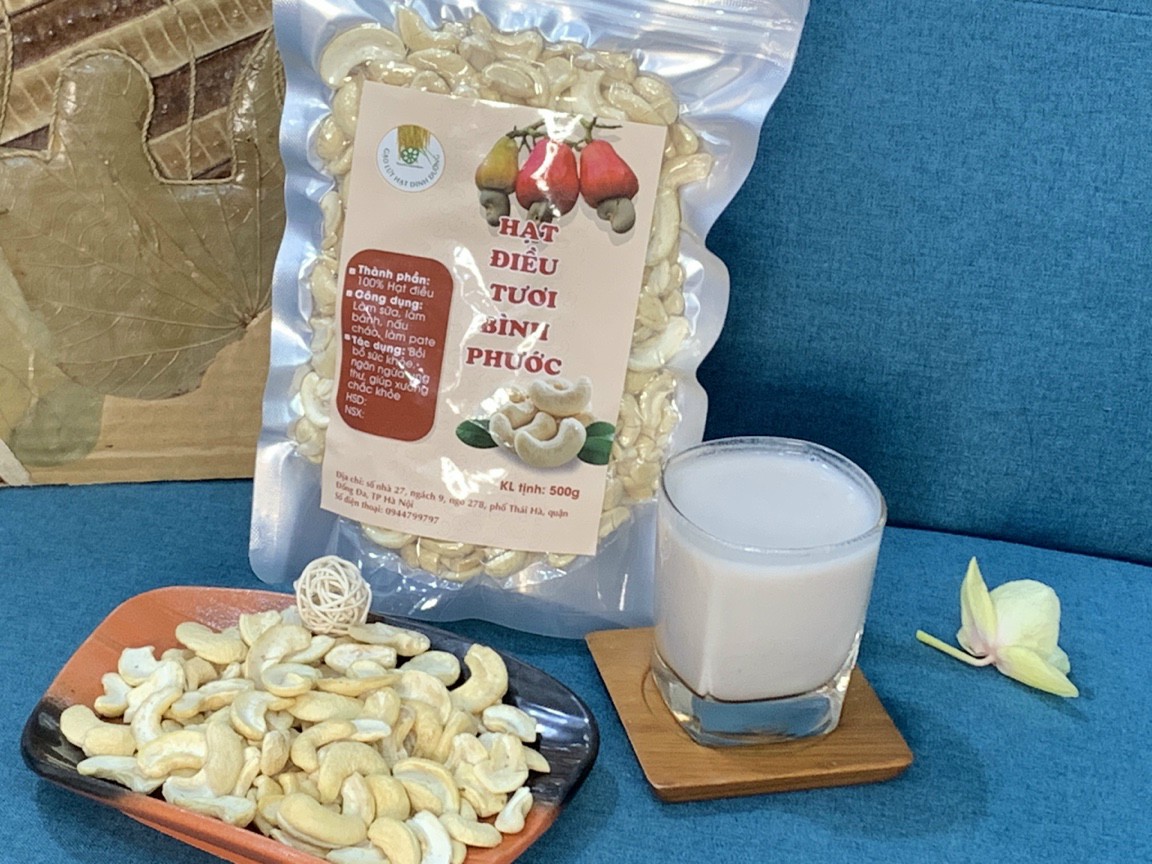 Hạt điều tươi Bình Phước loại vỡ đôi, 500g