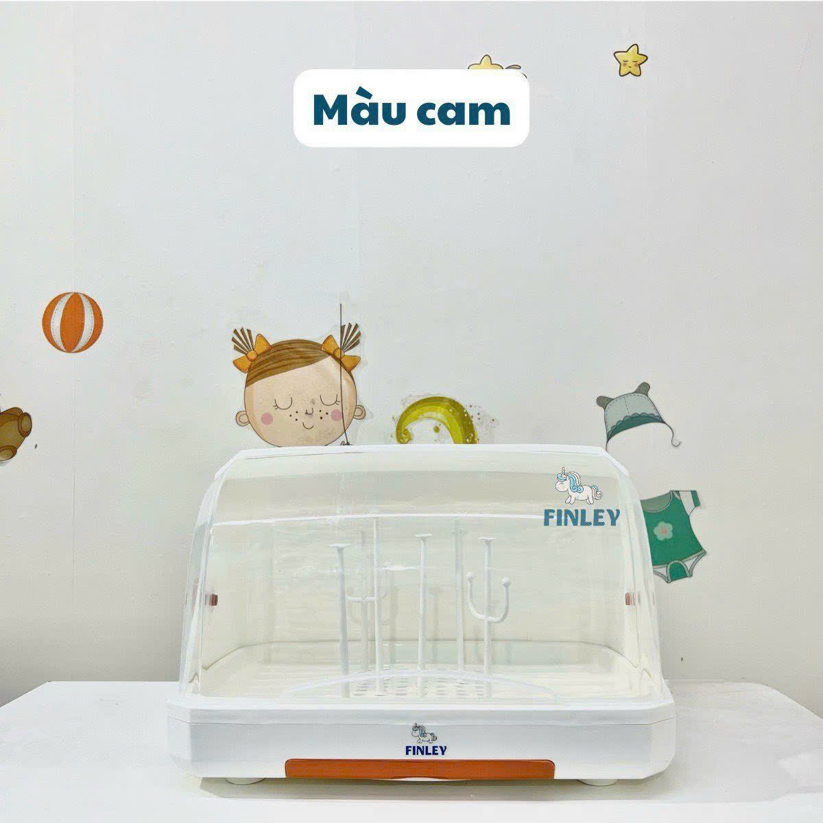 Giá Khay úp bình sữa chén bát Finley cao cấp có nắp đậy